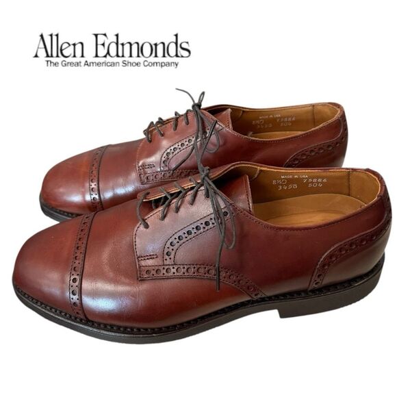 New Allen Edmonds Benton Chili Leather Lace-up Oxford Dress Shoes 8.5  8.5D main image 5